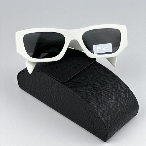 NEW Prada PRA01S 17K08Z White Grey Unisex Sunglasses PR A01S - Picture 1 of 11